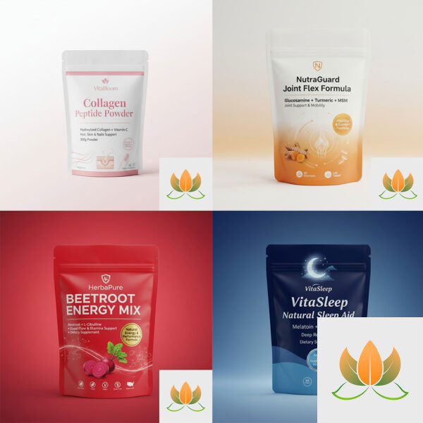 Ultimate Wellness & Beauty Combo: VitaBloom Collagen Peptide Powder, HerbaPure Beetroot Energy Mix, NutraGuard Joint Flex Formula, VitaSleep Natural Sleep Aid